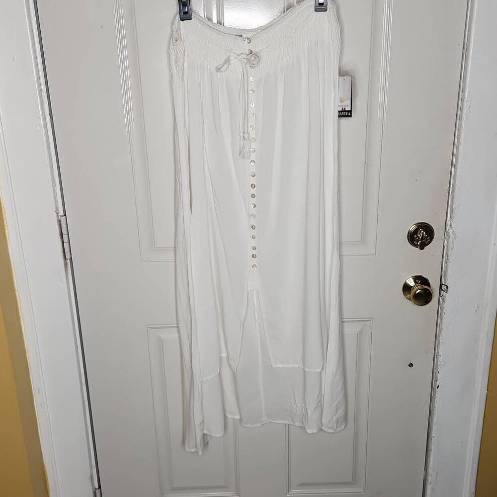 Raviya white button down lightweight maxi skirt women's size XL